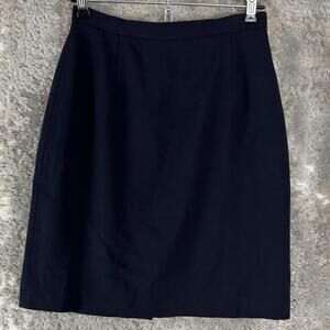 Limited America Sz 4 Wool Career Minimalist Preppy Skirt Knee Length Navy Pencil